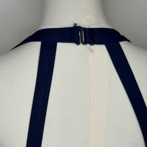 Fit 4 U Size 14 D's & E's Geometric Print Halter Tankini Top Wth Built-In Bra - Picture 8 of 11